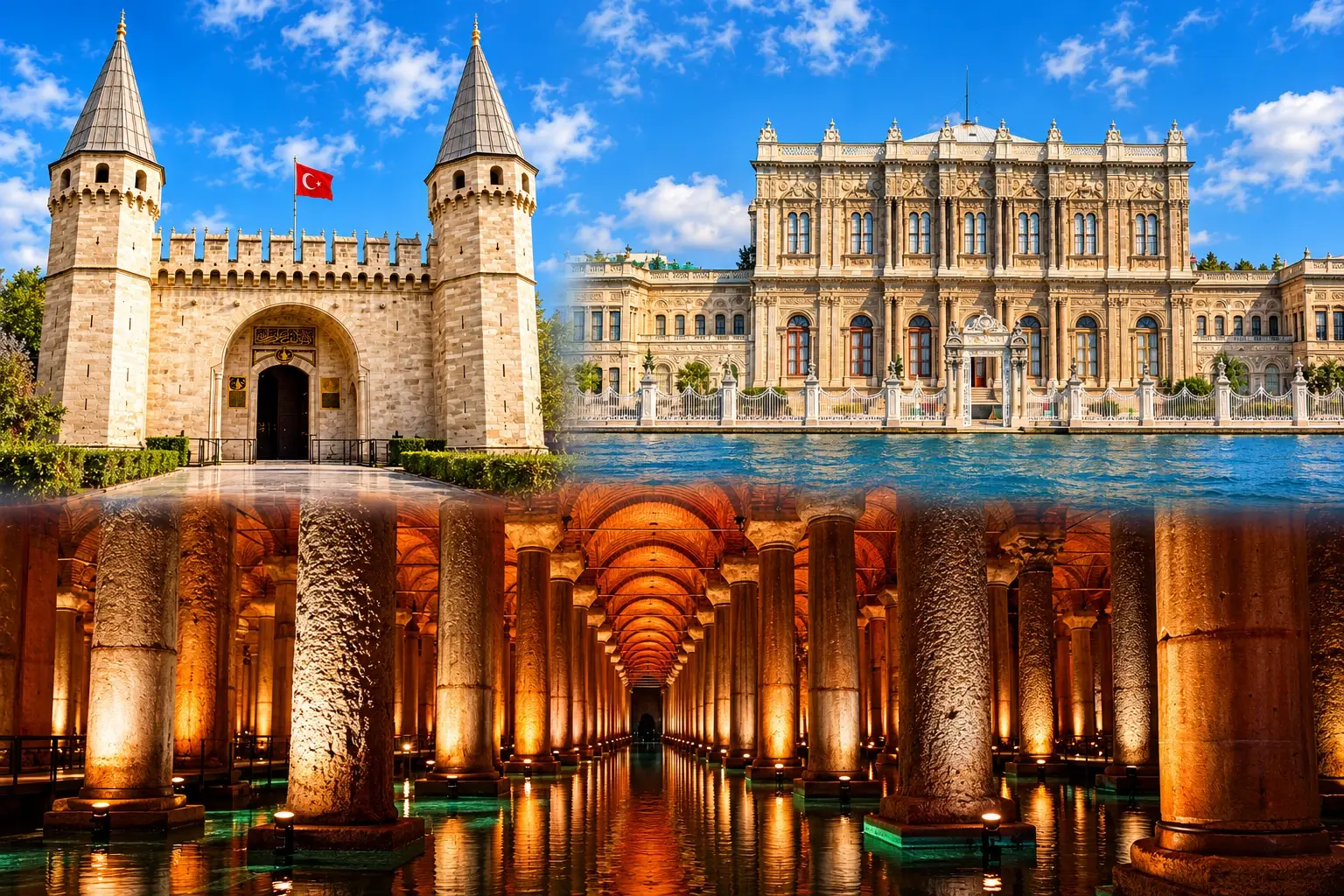Topkapı Palace · Basilica Cistern · Dolmabahçe Palace